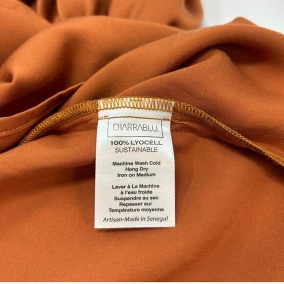 Diarrablu Kudi Dress Women's Small Rust Long Sleeve Off Shoulder Tiered Maxi NWT - Picture 9 of 11